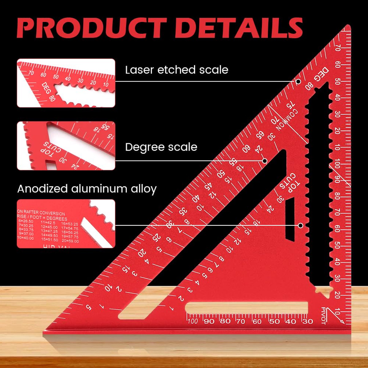 Woodworking Workshop - Aluminum Alloy Speed Square High Precision