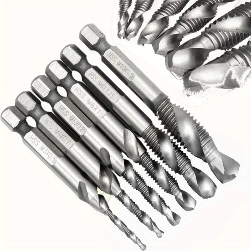 Woodworking Manufacturing - 6Pcs/Set Titanium Coated HSS Tap Drill
