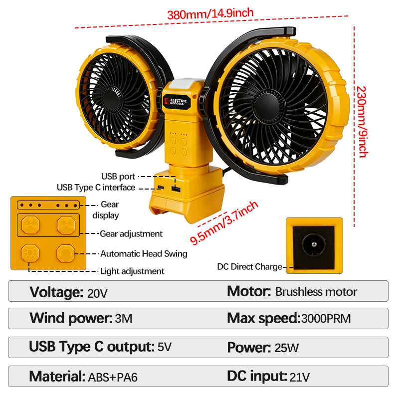 3000RPM Portable Dual Head Fan - Woodworking Class review and price